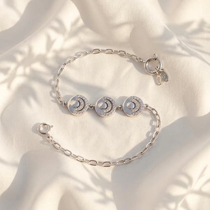 Triple Orbit Disc Ladies Bracelet | 925 Sterling Silver