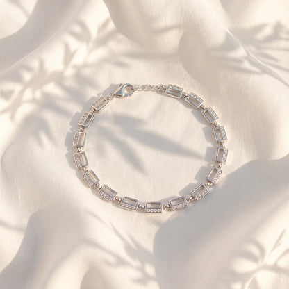 Geometric Spark Link Ladies Bracelet | 925 Sterling Silver