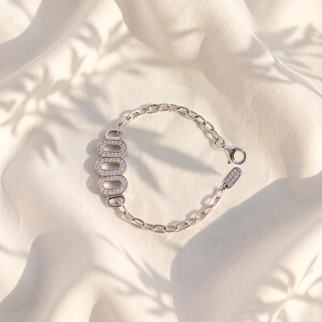 Triple Oval Open Halo Ladies Bracelet | 925 Sterling Silver