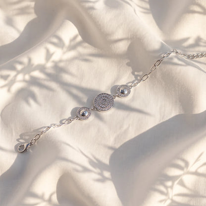 Concentric Circle Pavé Trio Ladies Bracelet | 925 Sterling Silver