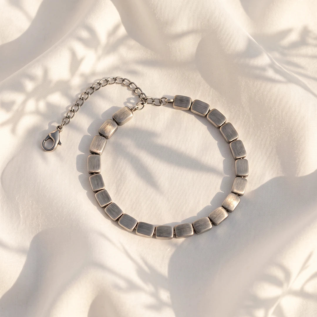 Brushed Square Flex Ladies Bracelet | 925 Sterling Silver