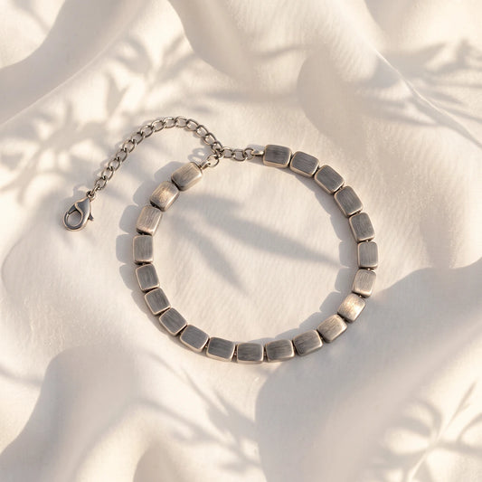 Brushed Square Flex Ladies Bracelet | 925 Sterling Silver