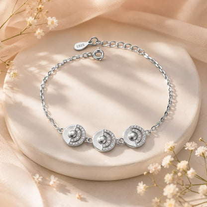 Triple Orbit Disc Ladies Bracelet | 925 Sterling Silver