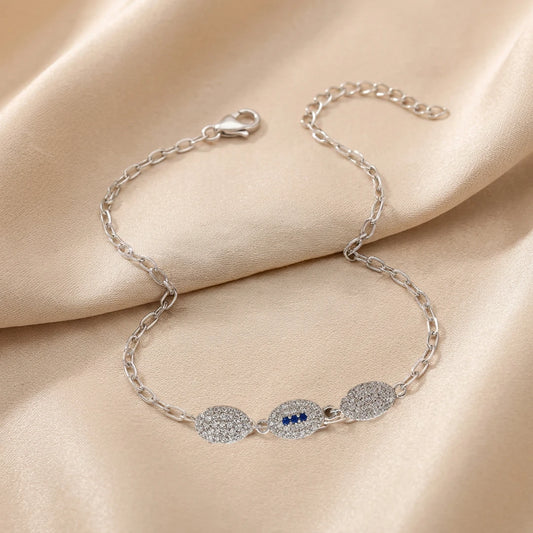 Blue Baguette Trio Pavé Ladies Bracelet | 925 Sterling Silver