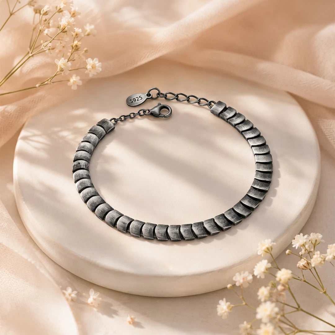 Oxidised Flex Link Ladies Bracelet | 925 Sterling Silver