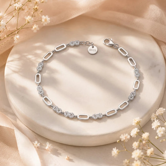 925 Silver Pavé Link Ladies Bracelet Wholesale | Parijat