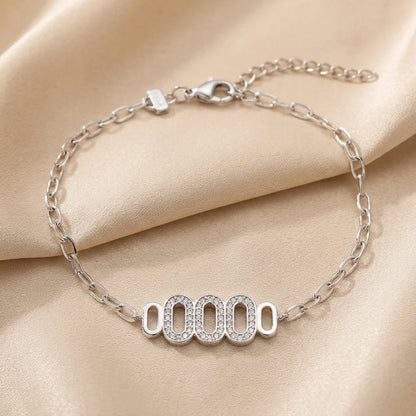 Triple Oval Open Halo Ladies Bracelet | 925 Sterling Silver