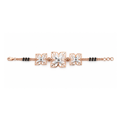 Rose Gold Starflower Petal Frame Ladies Bracelet | 925 Sterling Silver
