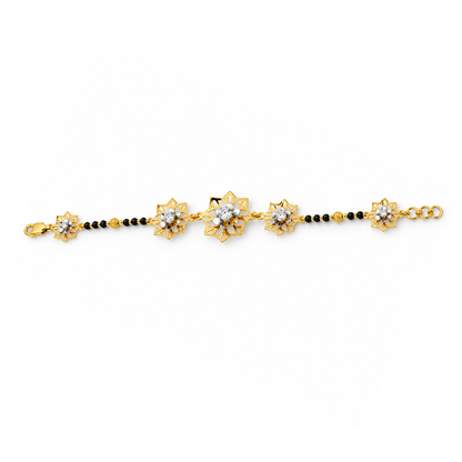 Golden Starframe Stone Bloom Ladies Bracelet | 925 Sterling Silver