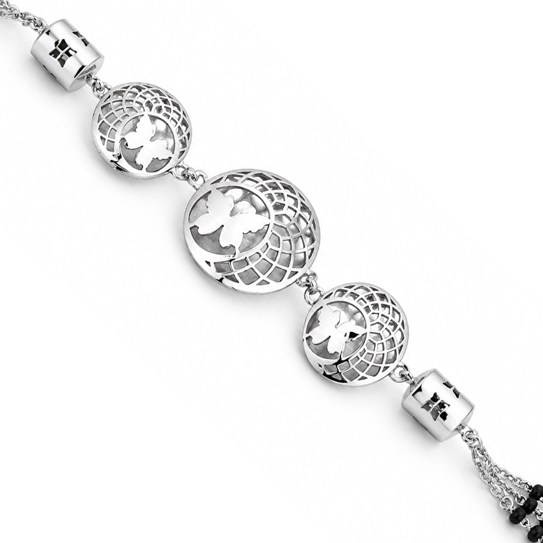 Lattice Bloom Trio Ladies Bracelet | 925 Sterling Silver