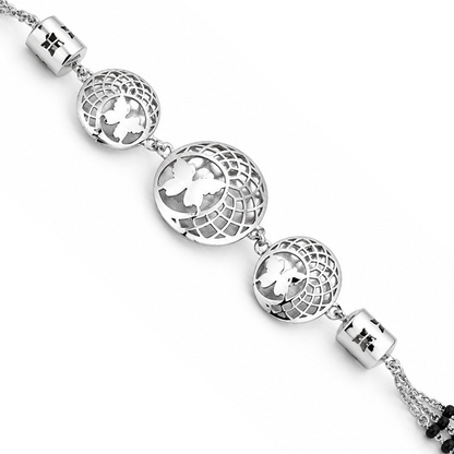 Lattice Bloom Trio Ladies Bracelet | 925 Sterling Silver