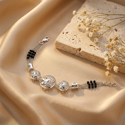 Lattice Bloom Trio Ladies Bracelet | 925 Sterling Silver