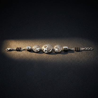 Lattice Bloom Trio Ladies Bracelet | 925 Sterling Silver
