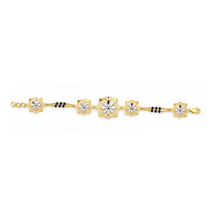 Golden Fleur Five Motif Ladies Bracelet | 925 Sterling Silver