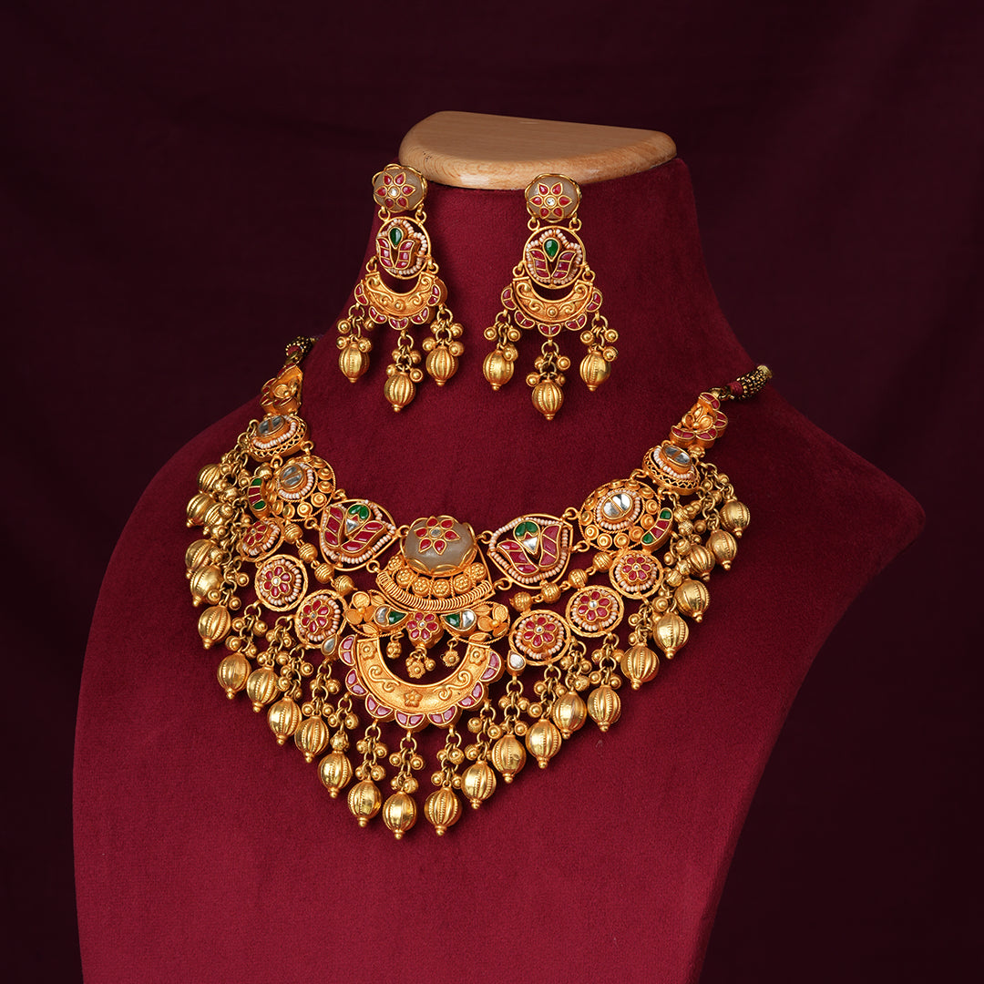 Heritage Temple-Inspired Necklace & Earring Set