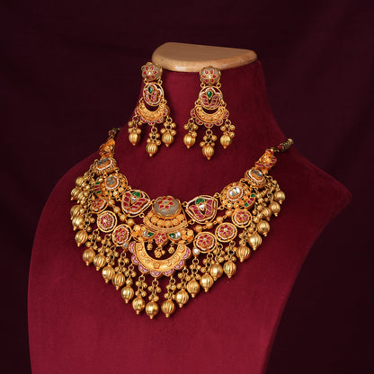 Heritage Temple-Inspired Necklace & Earring Set
