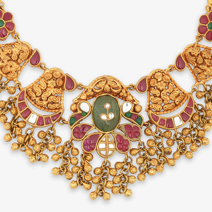 Floral Heritage Choker Necklace Set with Matching Earrings