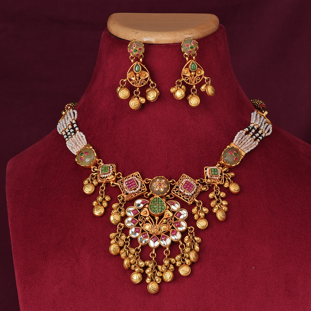 Pearl-Strand Heritage Necklace Set with Matching Earrings