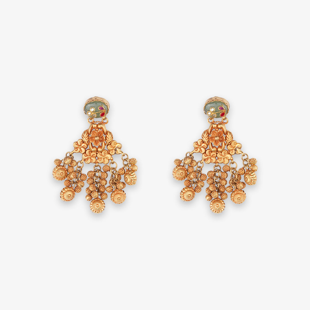 Elephant Motif Heritage Necklace Set with Matching Earrings