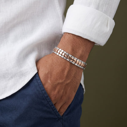 Centre Stripe Pavé Link Bracelet