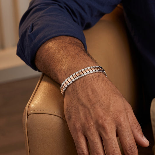 Centre Stripe Pavé Link Bracelet