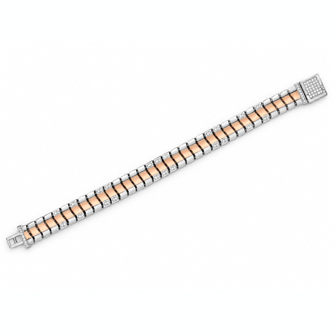 Centre Stripe Pavé Link Bracelet