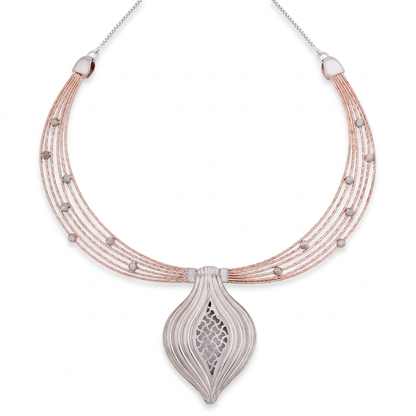 Chandra Leaf Drop Collar Necklace
