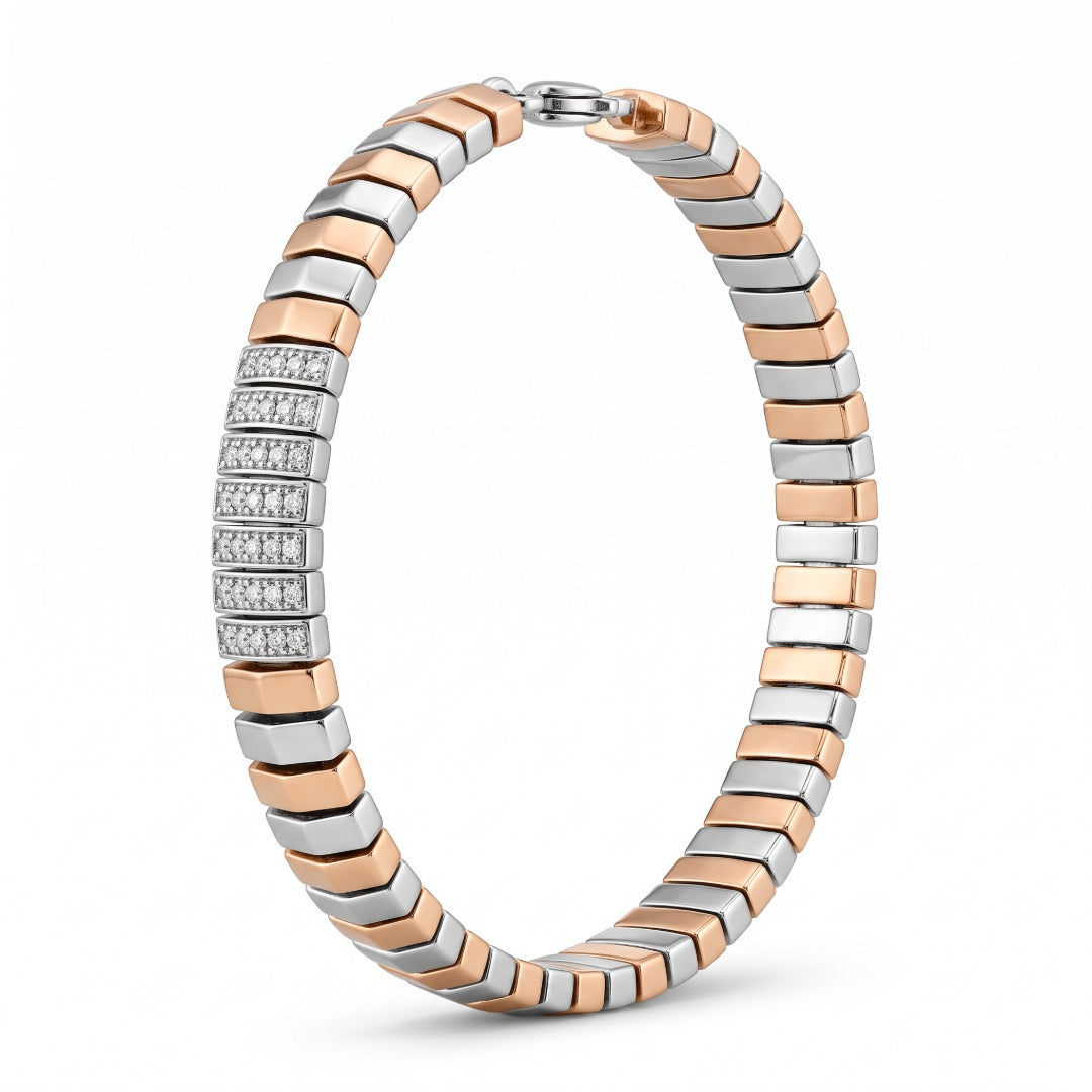 Duo Tone Pavé Centre Bracelet