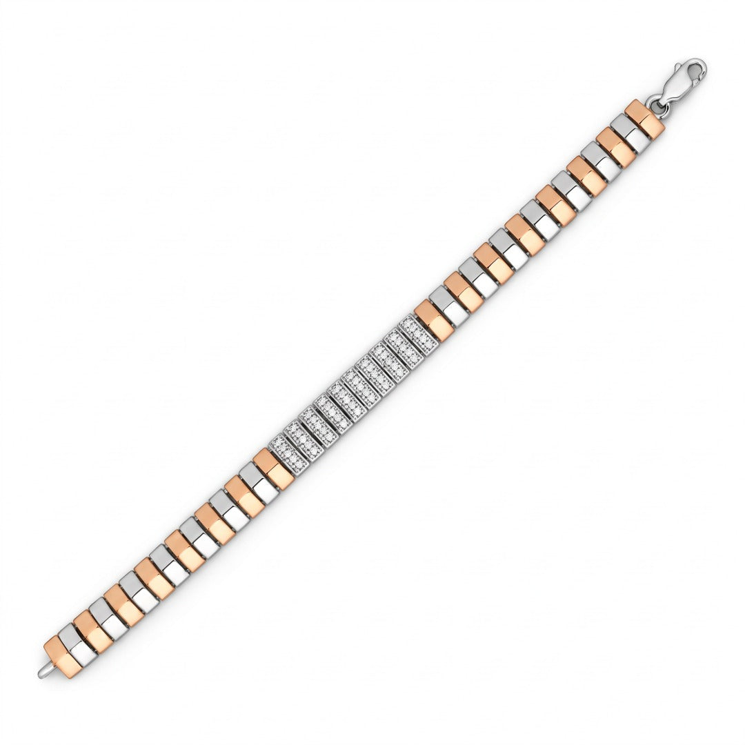 Duo Tone Pavé Centre Bracelet