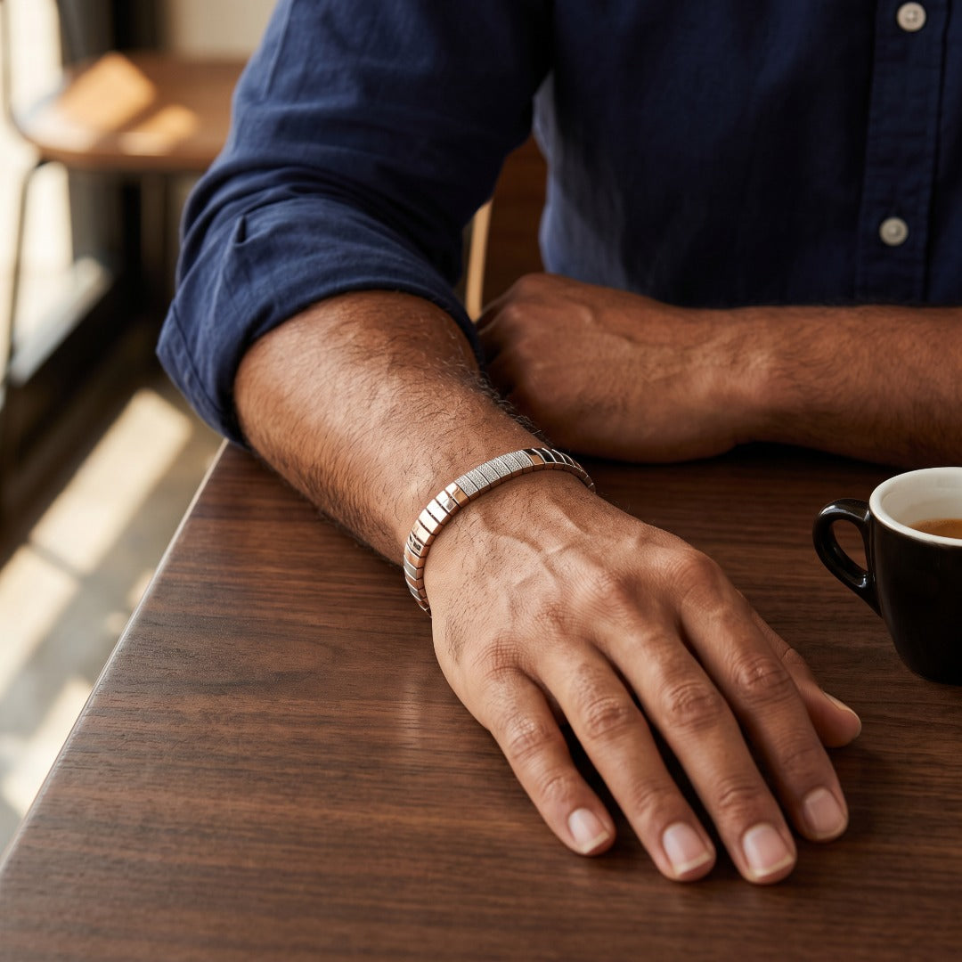Duo Tone Pavé Centre Bracelet