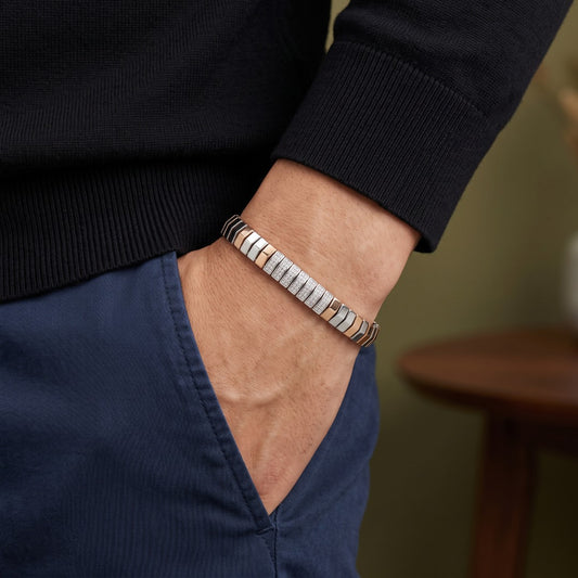 Duo Tone Pavé Centre Bracelet
