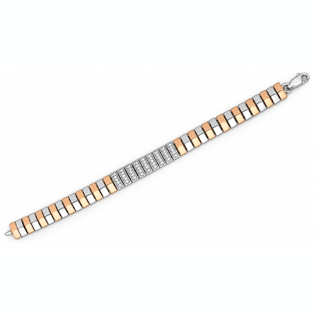 Duo Tone Pavé Centre Bracelet