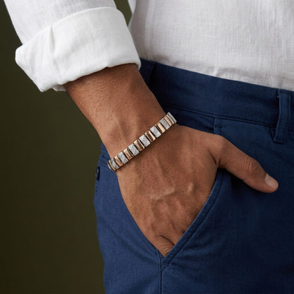 Fluted Diamond Cut Link Bracelet