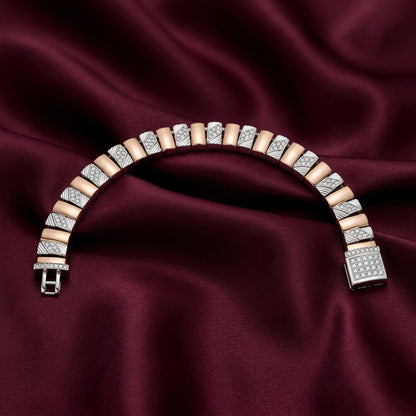 Fluted Diamond Cut Link Bracelet