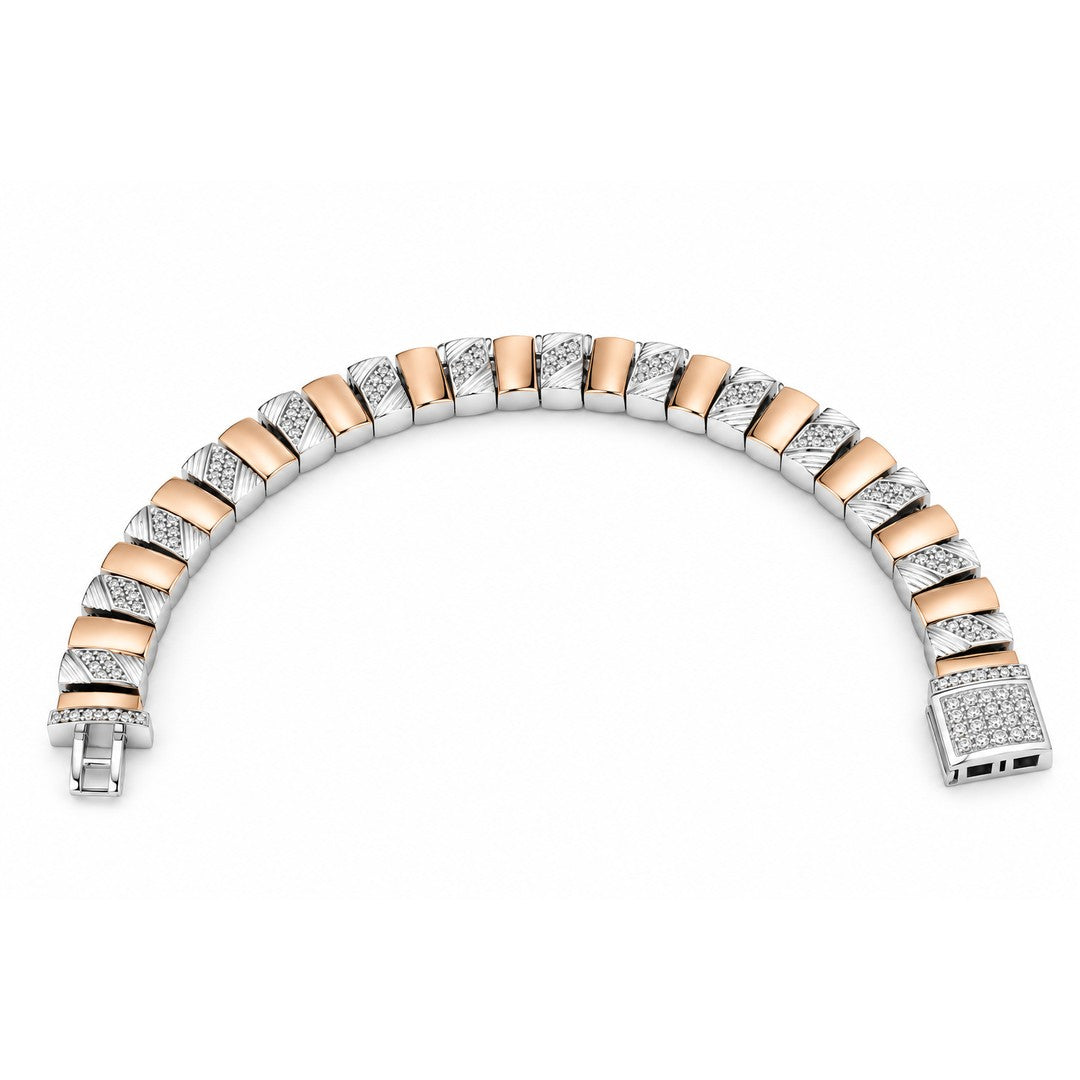 Fluted Diamond Cut Link Bracelet
