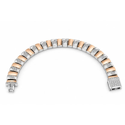 Fluted Diamond Cut Link Bracelet