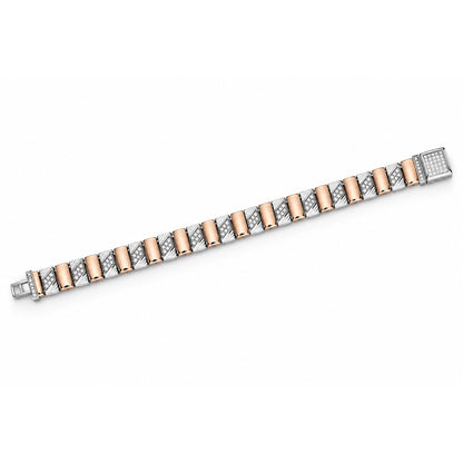 Fluted Diamond Cut Link Bracelet