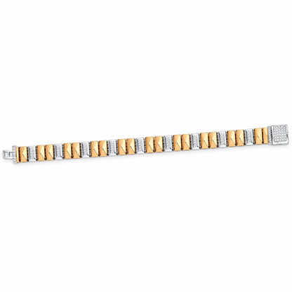 Gold Pyramid Pavé Link Bracelet