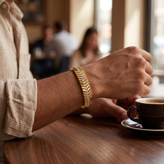 Herringbone Gold Pavé Bracelet