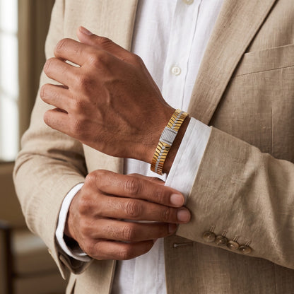 Herringbone Gold Pavé Bracelet