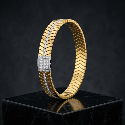 Herringbone Gold Pavé Bracelet
