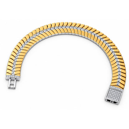 Herringbone Gold Pavé Bracelet
