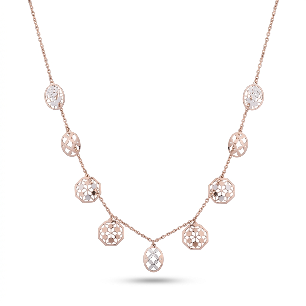 Luna Petal Disc Charm Necklace