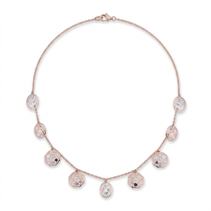 Luna Petal Disc Charm Necklace