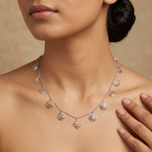 Meera Honeycomb Charm Necklace