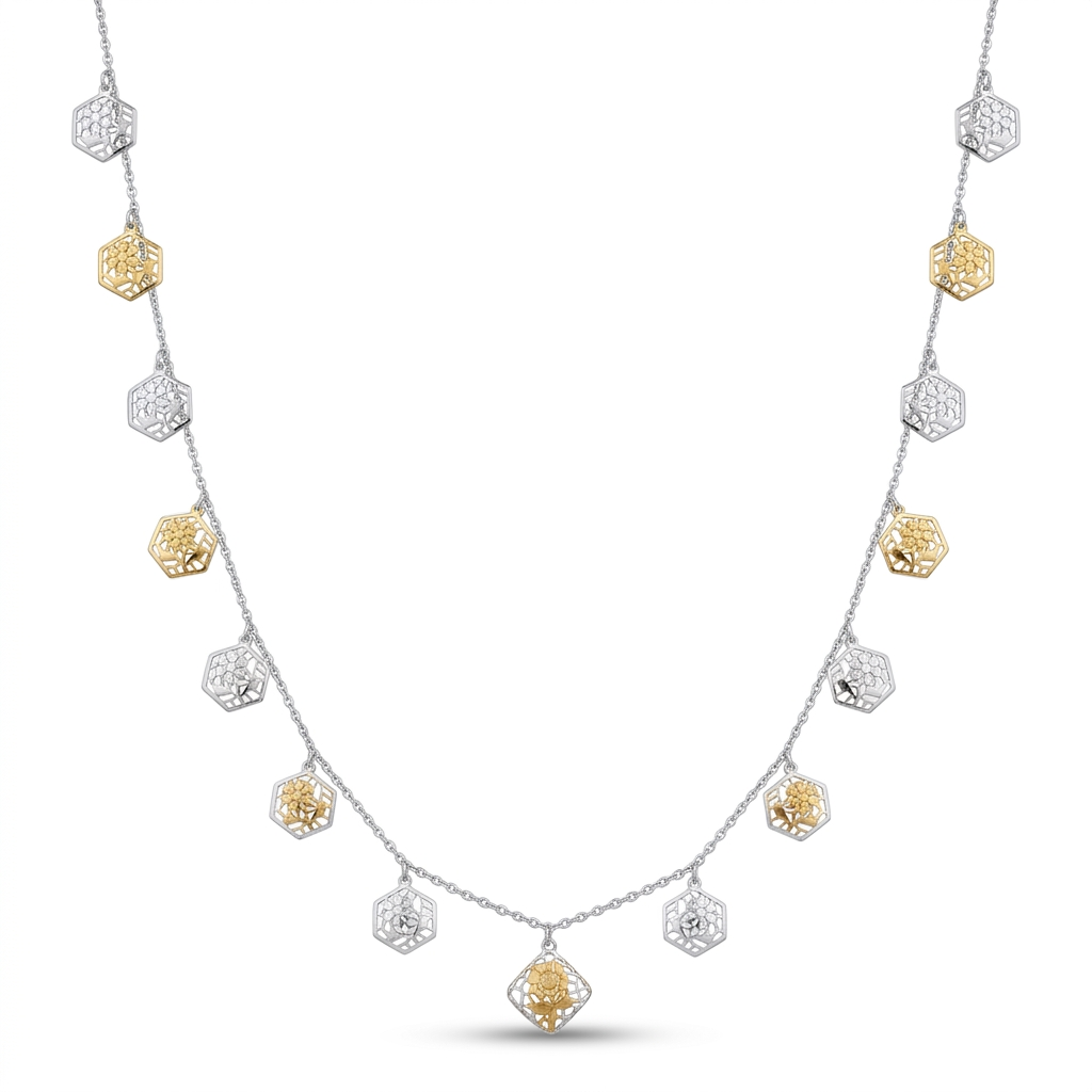 Meera Honeycomb Charm Necklace
