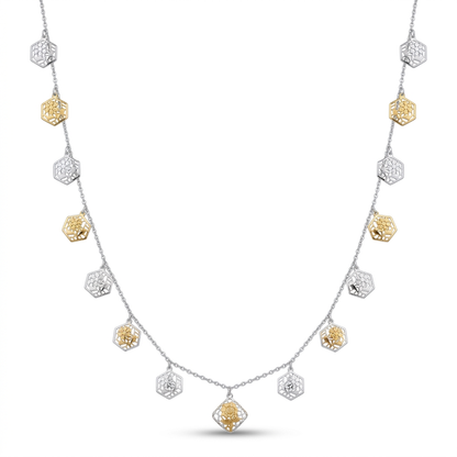 Meera Honeycomb Charm Necklace