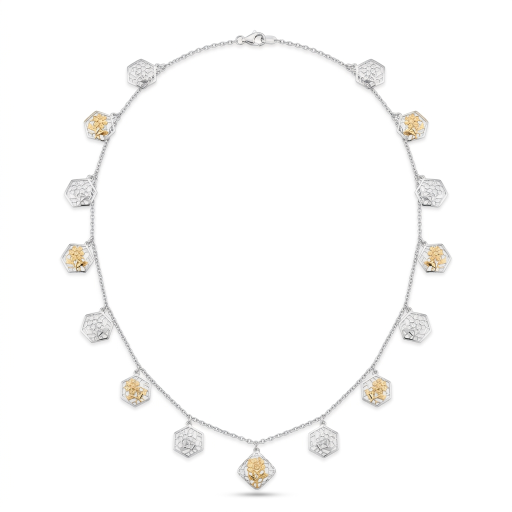 Meera Honeycomb Charm Necklace