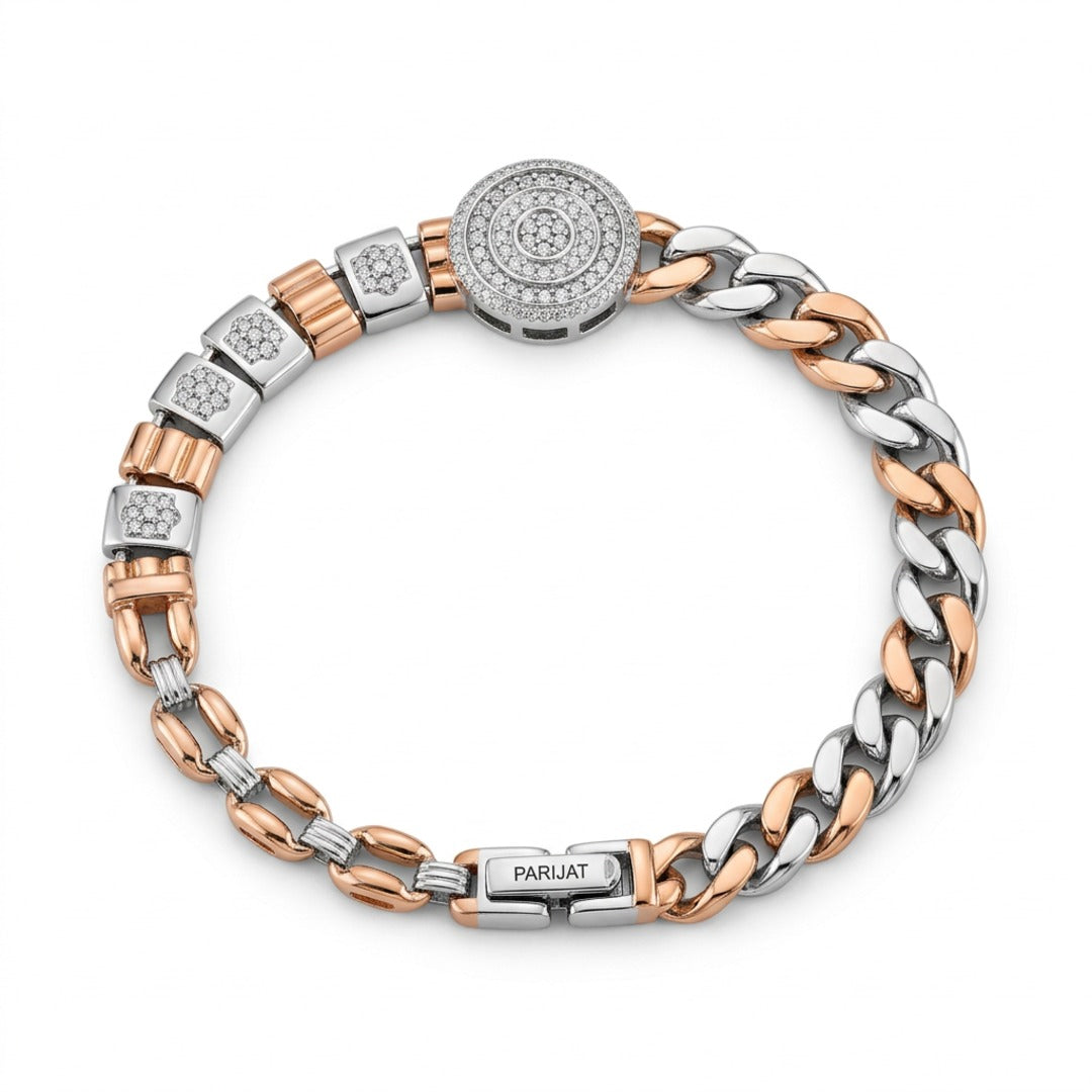 Orbit Pavé Disc Link Bracelet