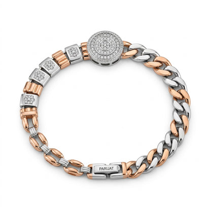 Orbit Pavé Disc Link Bracelet